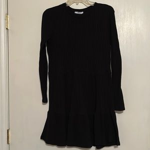 Zara Trafaluc Ribbed Knit Black Dress Mini